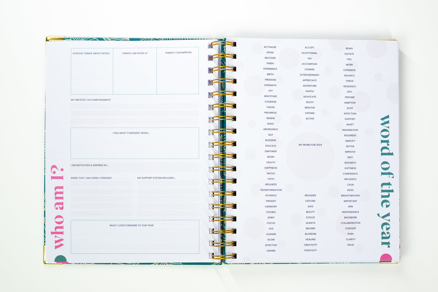 word of the year exercise inside planner