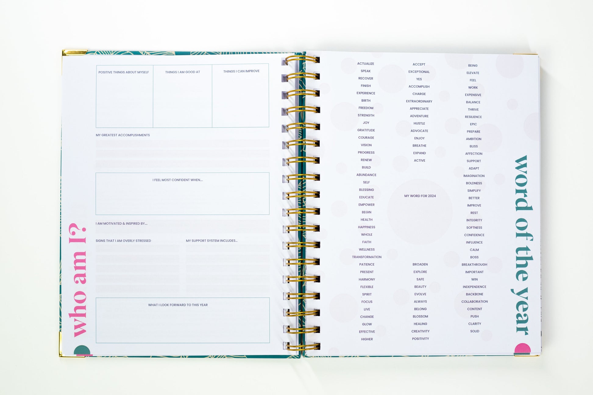word of the year exercise inside planner