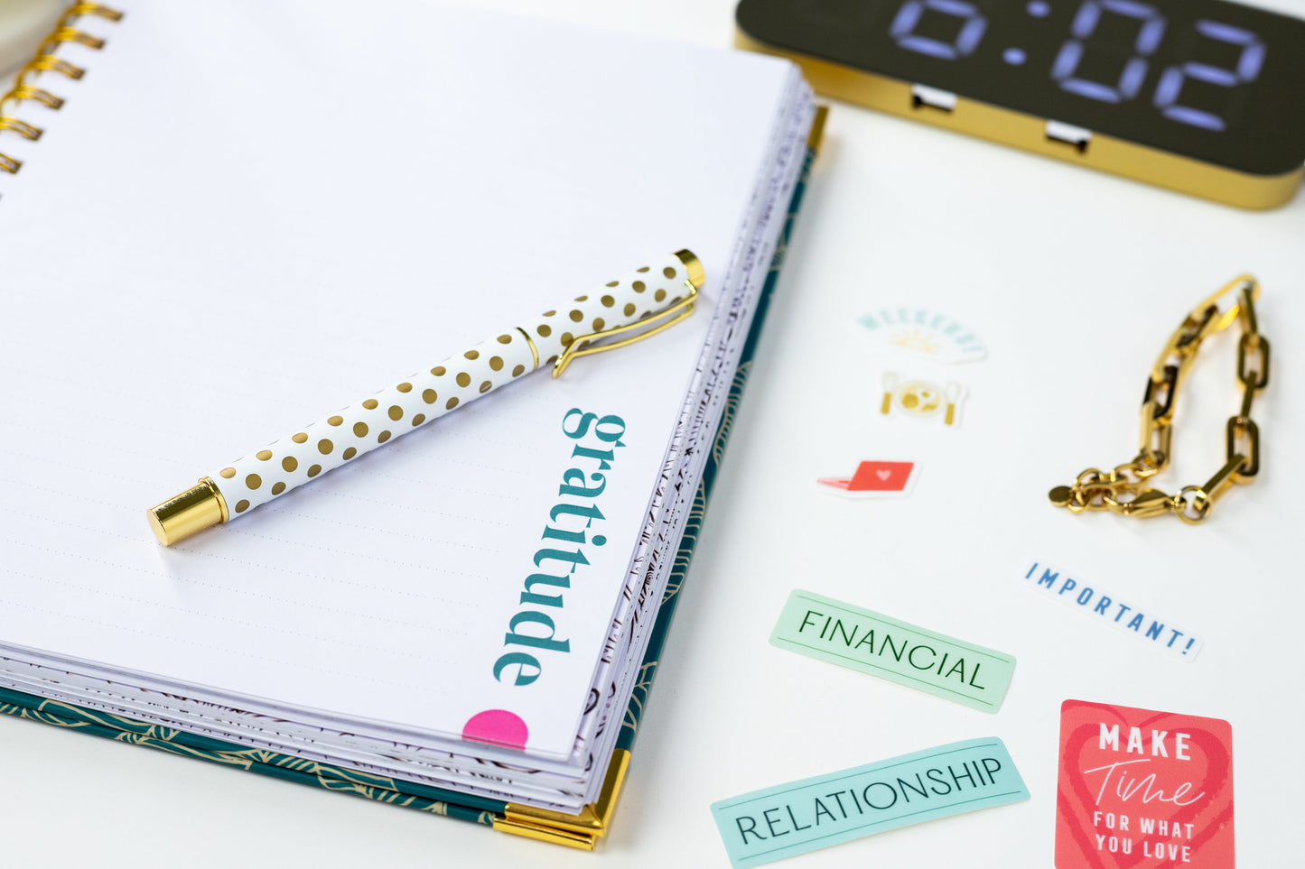 gratitude journaling page inside planner